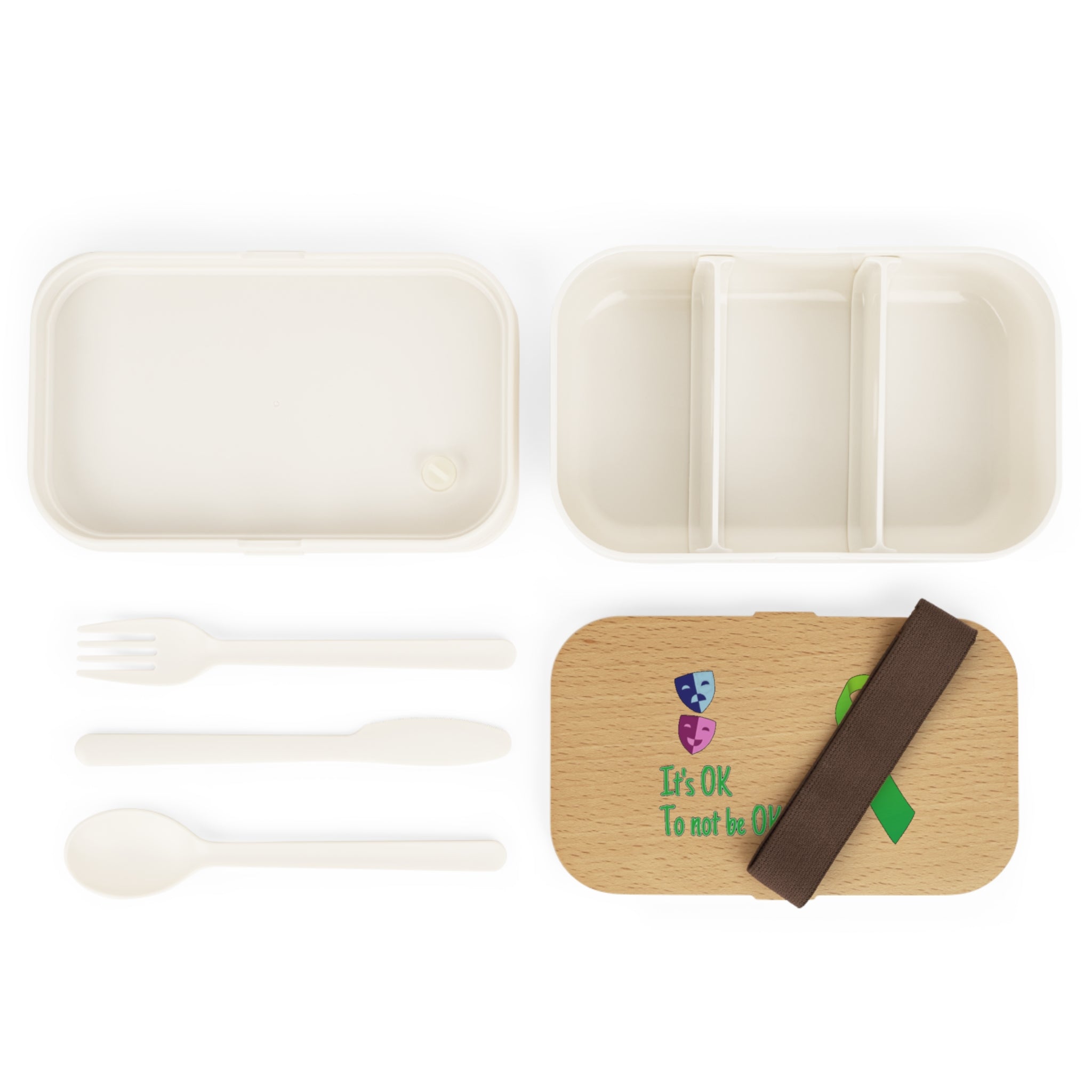 "It's OK to Not be OK" Mindful Bento Lunch Box - Support Mental Health, Eco-Friendly, Back to School, Gift for Friends, Lunch Organizer