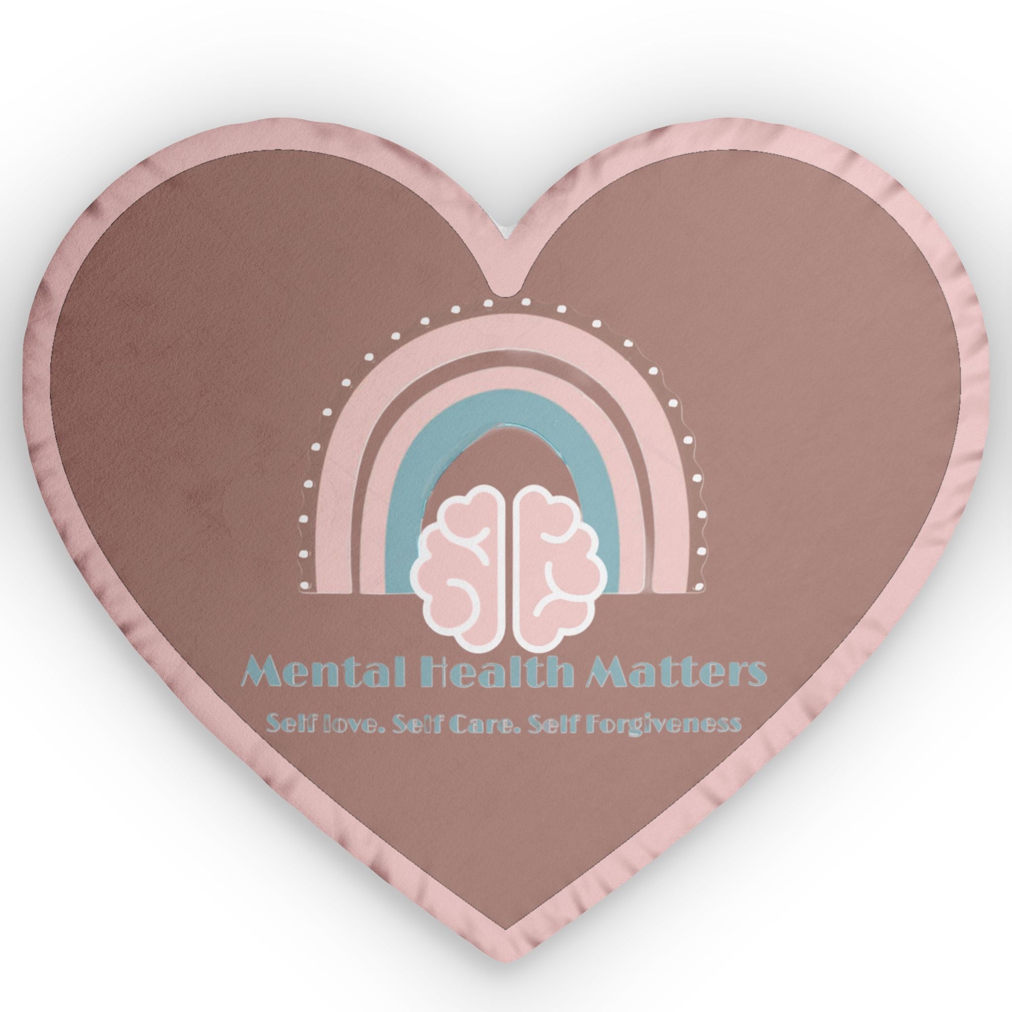 Mental Health Matters V2. Heart Shaped Pillow, Custom Shaped Pillow for Mental Health Awareness, Cozy Home Decor, Thoughtful Gift for Self-Care, Unique Bedroom Accent