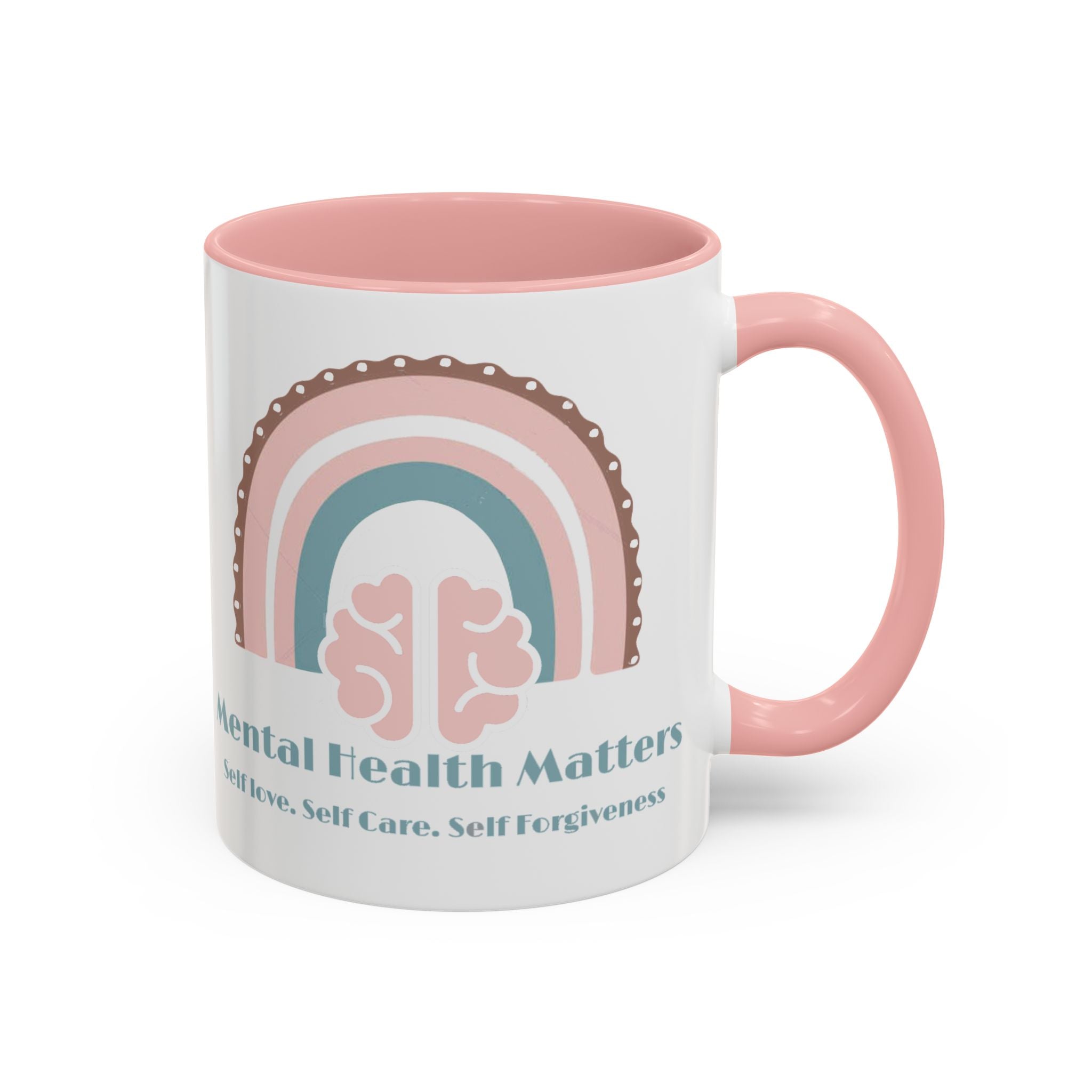 Mental Health Matters V2. Coffee Mug - Self Care, Inspirational Gift, Rainbow Design, Tea Lover's Accessory, Wellness Reminder