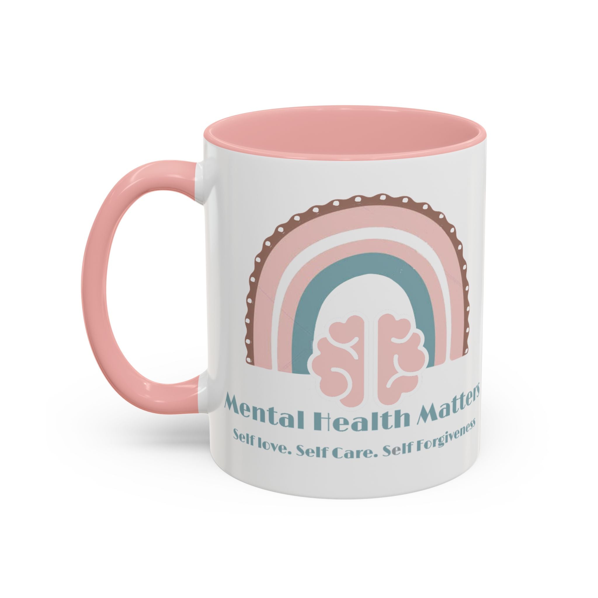 Mental Health Matters V2. Coffee Mug - Self Care, Inspirational Gift, Rainbow Design, Tea Lover's Accessory, Wellness Reminder