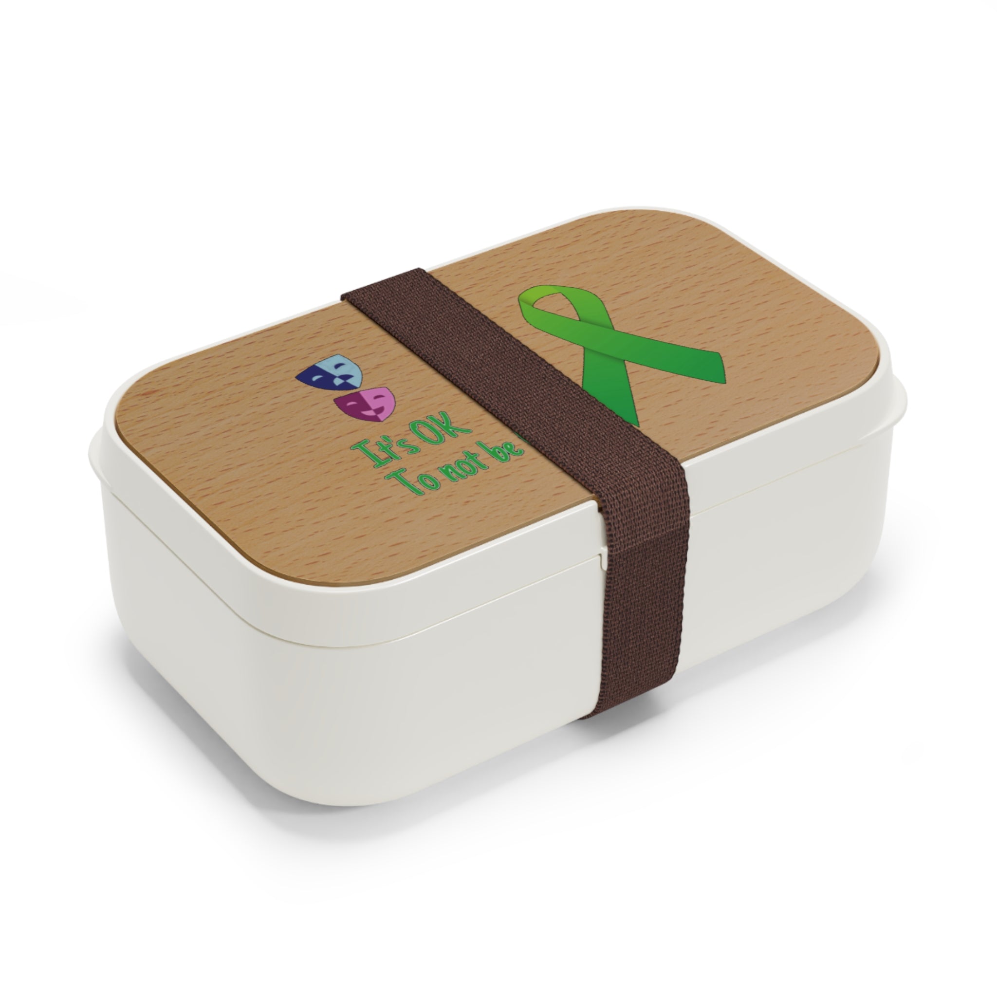 "It's OK to Not be OK" Mindful Bento Lunch Box - Support Mental Health, Eco-Friendly, Back to School, Gift for Friends, Lunch Organizer