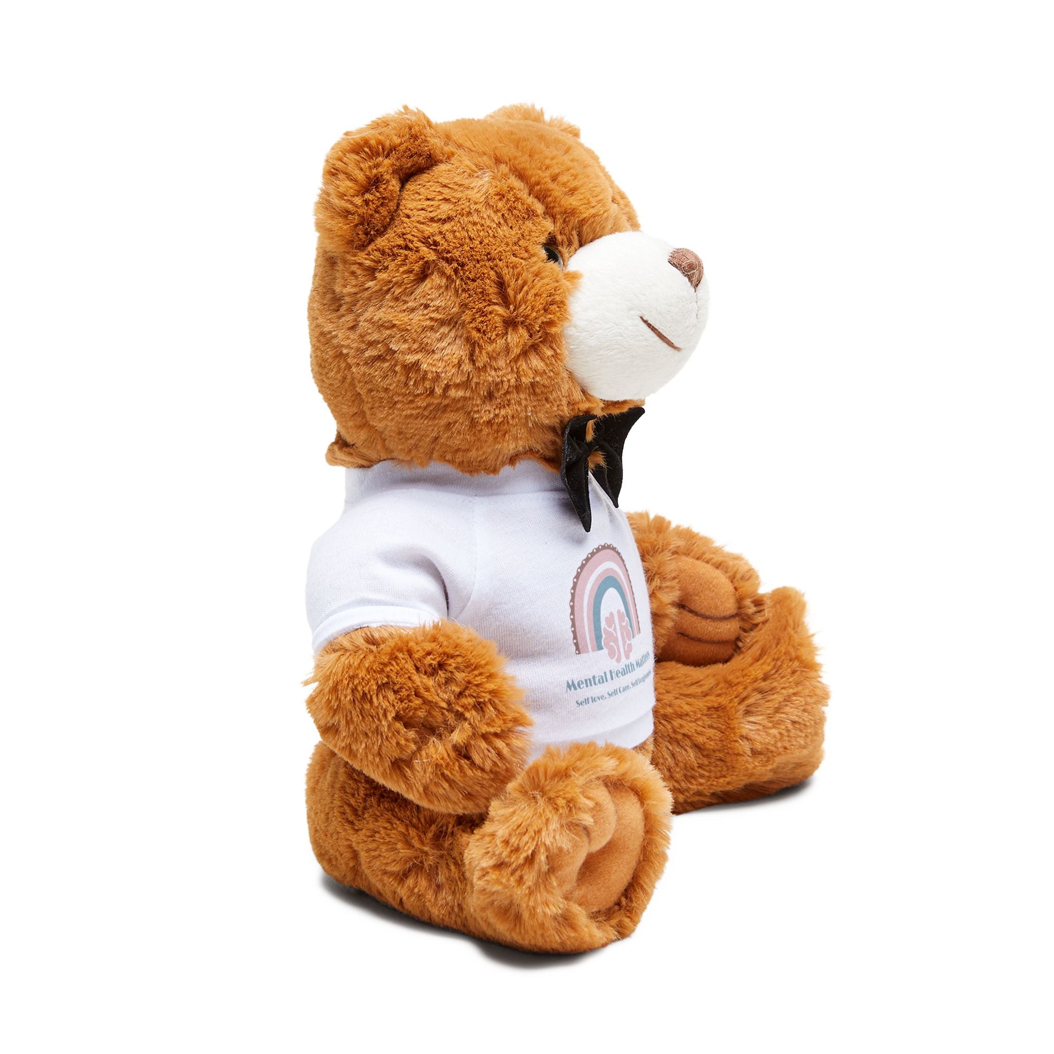 Adorable Mental Health Matters (v2) Teddy Bear with T-Shirt | Gifts for Kids, Comfort Toys, Birthday Presents, Home Decor, Cute Collectibles