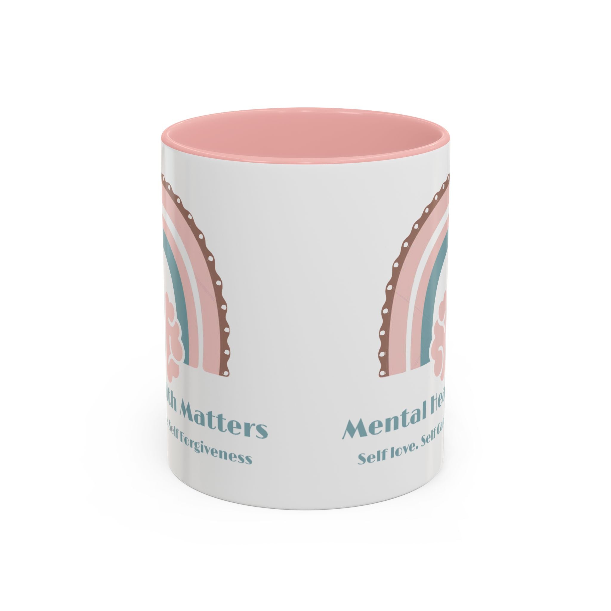 Mental Health Matters V2. Coffee Mug - Self Care, Inspirational Gift, Rainbow Design, Tea Lover's Accessory, Wellness Reminder