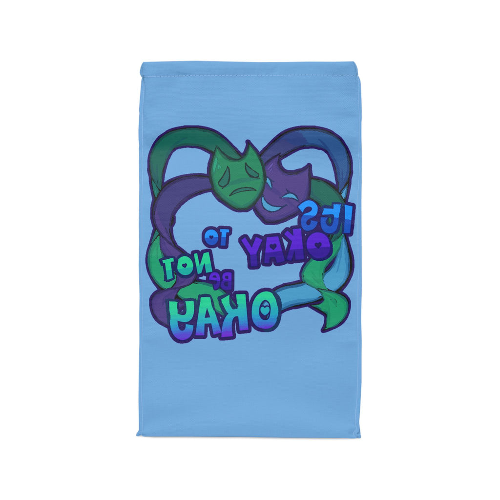 Polyester Lunch Bag, "It's Okay to Not Be Okay", Motivational, Reusable Tote, Positive Affirmation Carrier