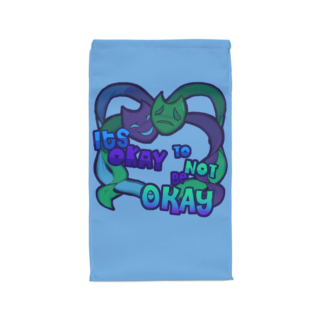 Polyester Lunch Bag, "It's Okay to Not Be Okay", Motivational, Reusable Tote, Positive Affirmation Carrier