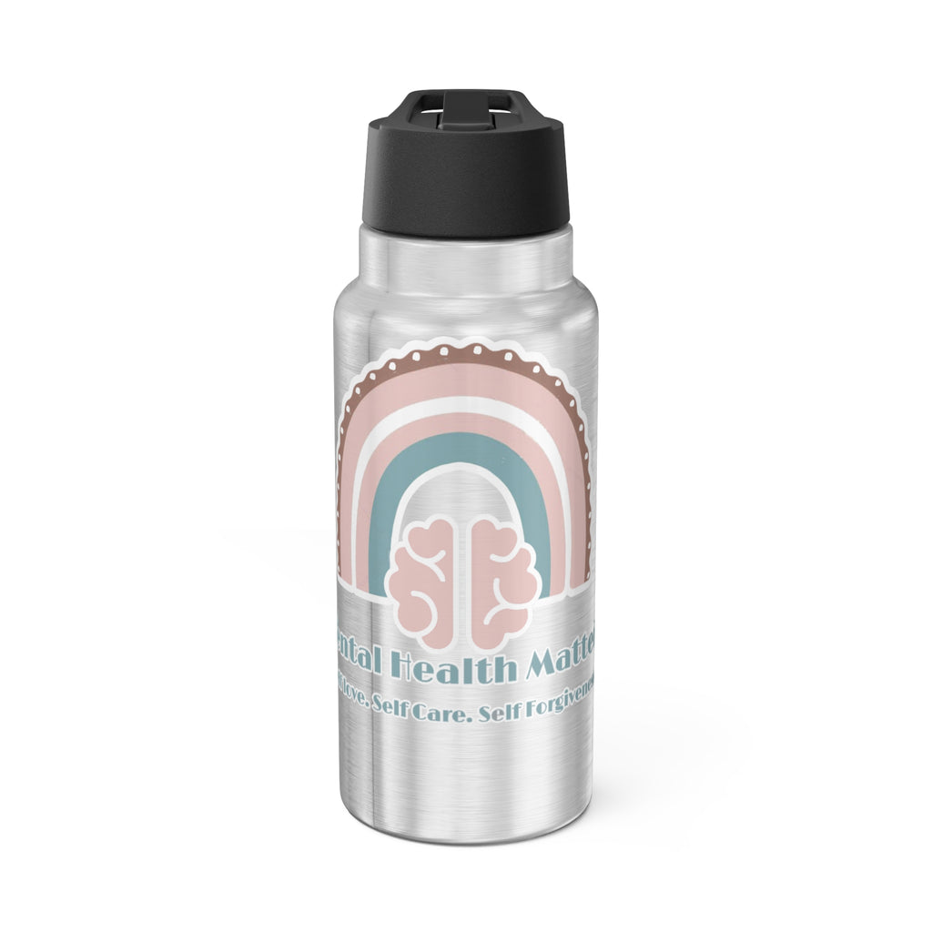 Mental Health Matters V2 Tumbler - 32oz Motivational Water Bottle for Self-Care, Mindfulness, Gifts, Wellness, Eco-Friendly