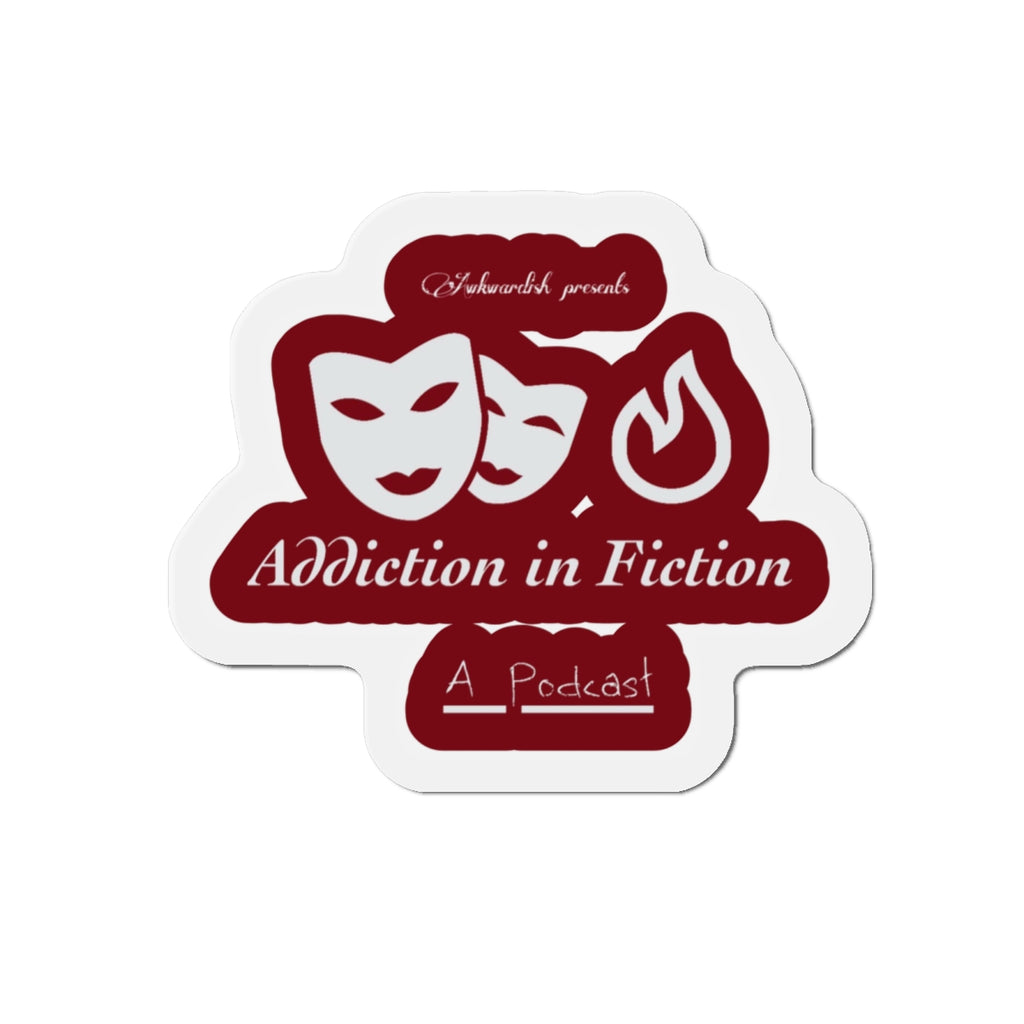 Addiction in Fiction Die-Cut Magnet, Creative Kitchen Decor, Podcast Merchandise, Fun Gift for Readers, Literary Gifts