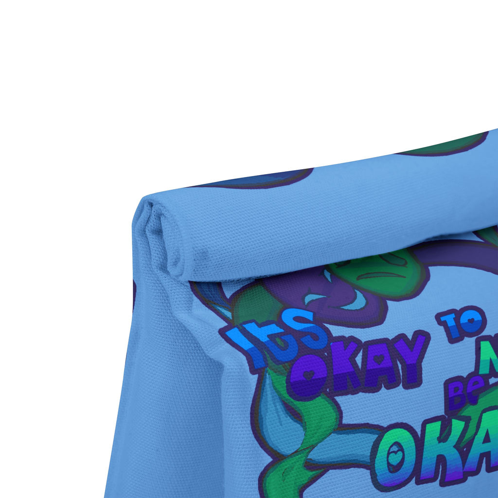 Polyester Lunch Bag, "It's Okay to Not Be Okay", Motivational, Reusable Tote, Positive Affirmation Carrier