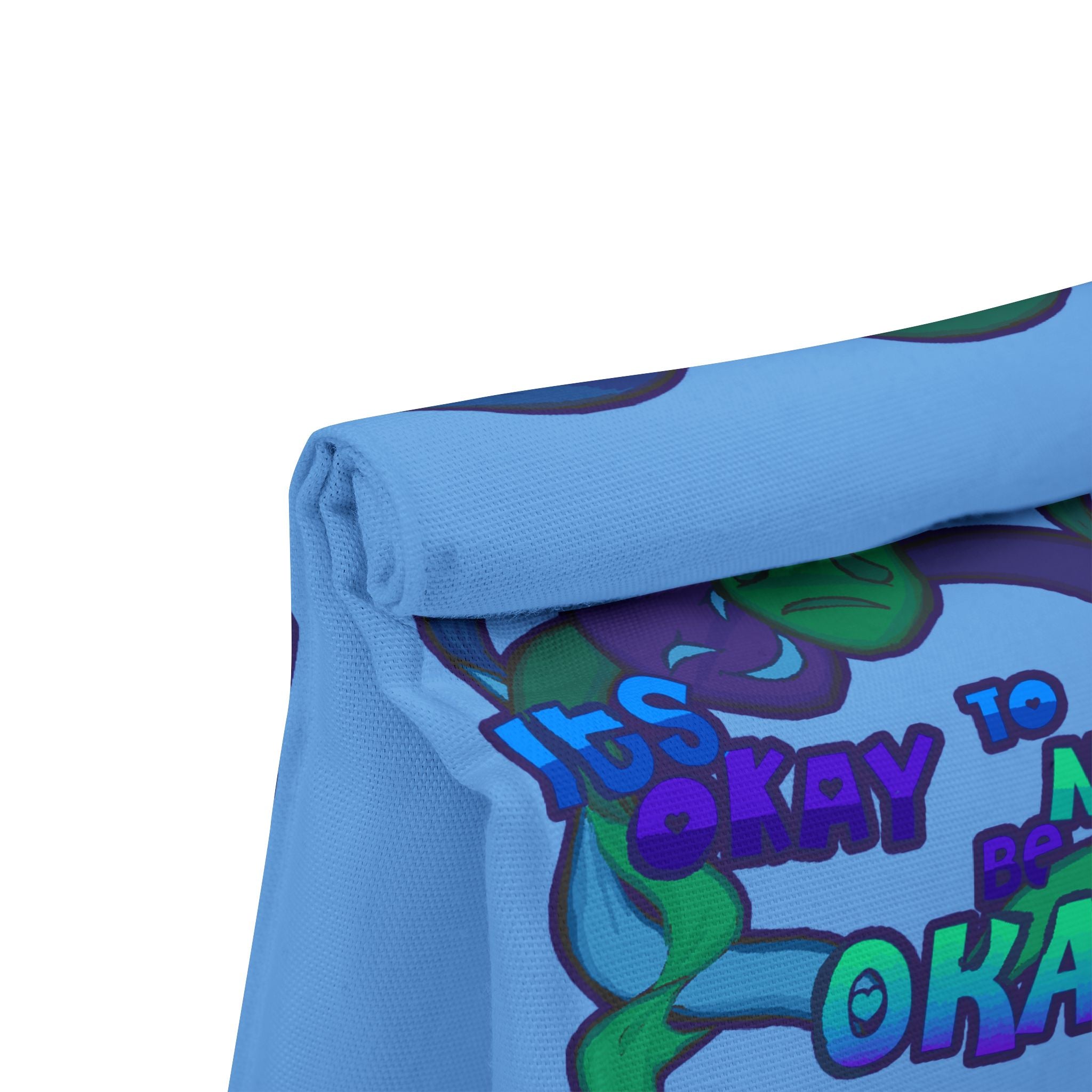 Polyester Lunch Bag, "It's Okay to Not Be Okay", Motivational, Reusable Tote, Positive Affirmation Carrier