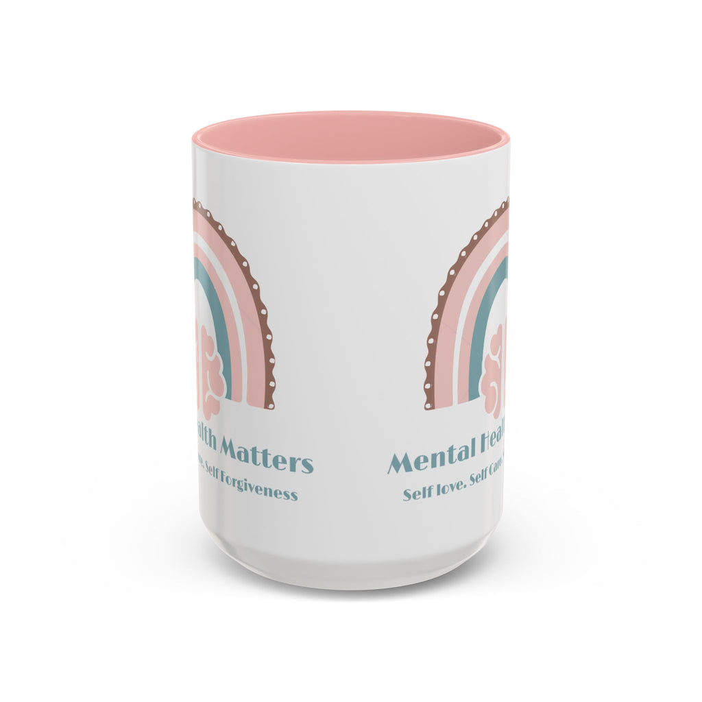 Mental Health Matters V2. Coffee Mug - Self Care, Inspirational Gift, Rainbow Design, Tea Lover's Accessory, Wellness Reminder