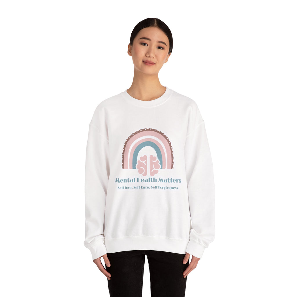 Mental Health Matters V2 Crewneck Sweatshirt, Self-Care Gift, Positive Vibes Apparel, Mental Wellness, Cozy Casual Wear