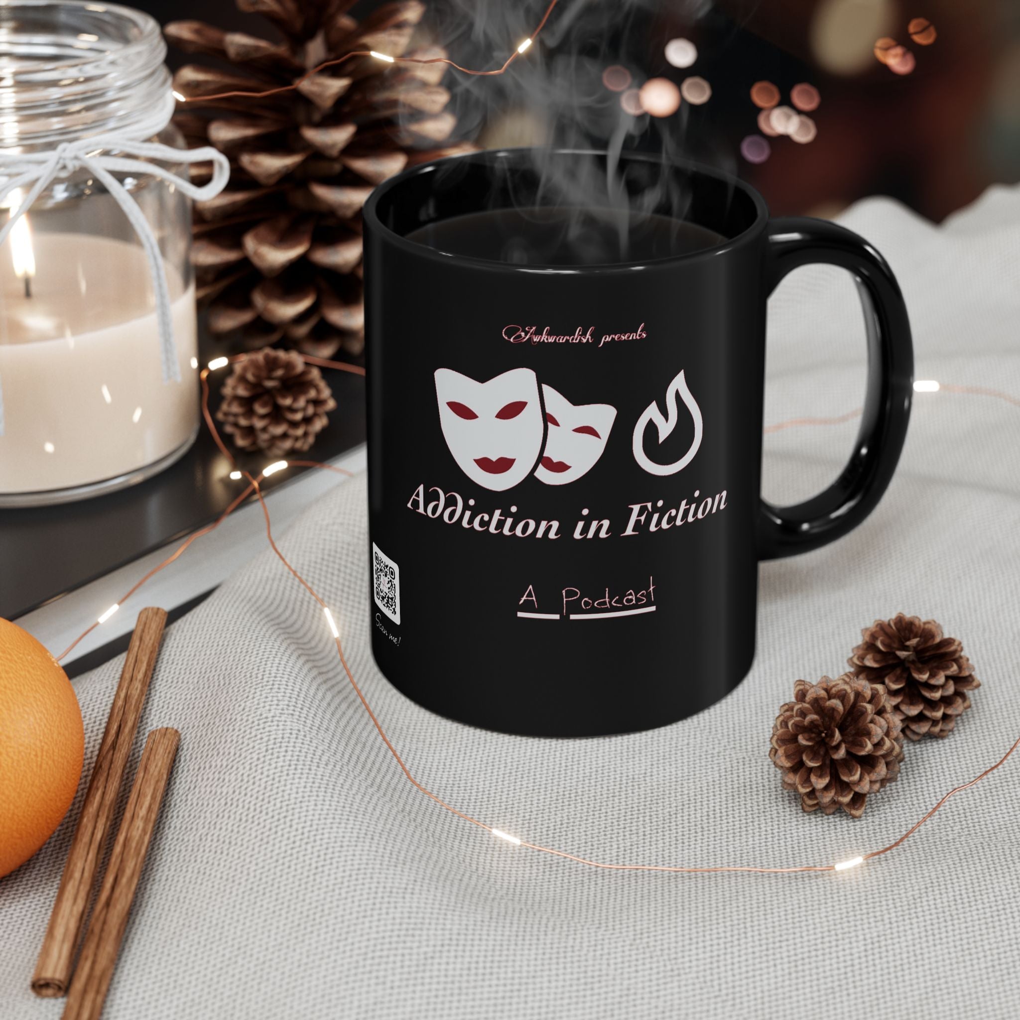 Addiction in Fiction Black Mug for Podcast Lovers, Addicted to Storytelling, Unique Gift for Writers, Halloween Themed Drinkware, [...]