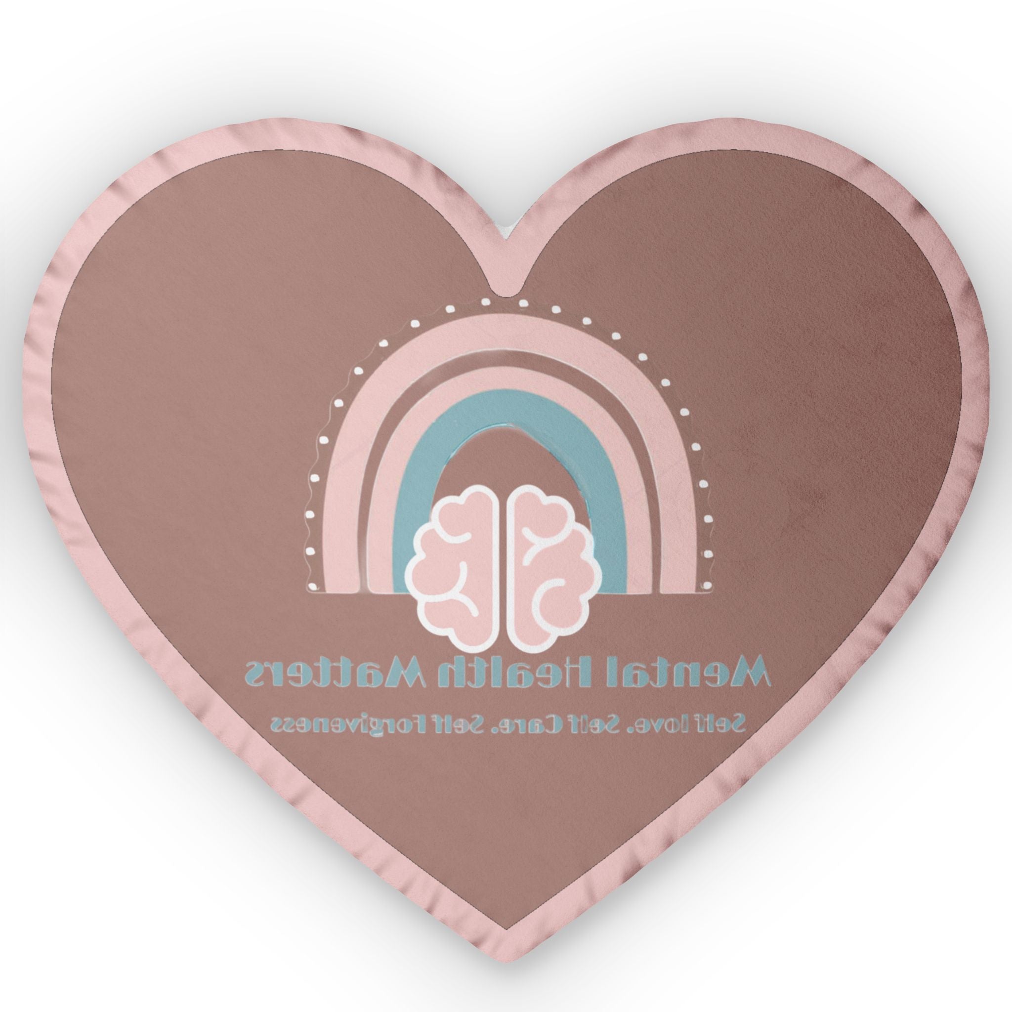 Mental Health Matters V2. Heart Shaped Pillow, Custom Shaped Pillow for Mental Health Awareness, Cozy Home Decor, Thoughtful Gift for Self-Care, Unique Bedroom Accent