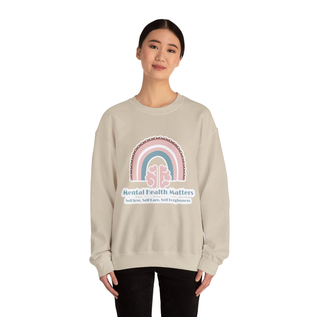 Mental Health Matters V2 Crewneck Sweatshirt, Self-Care Gift, Positive Vibes Apparel, Mental Wellness, Cozy Casual Wear