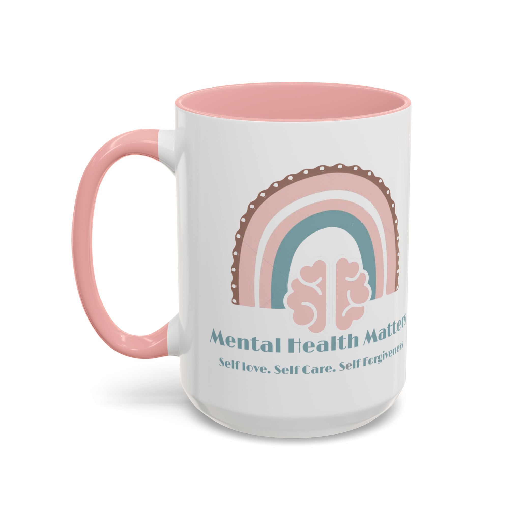 Mental Health Matters V2. Coffee Mug - Self Care, Inspirational Gift, Rainbow Design, Tea Lover's Accessory, Wellness Reminder