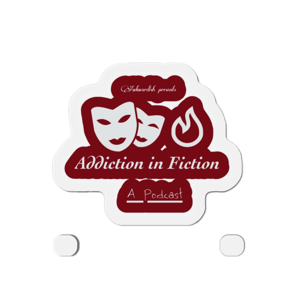 Addiction in Fiction Die-Cut Magnet, Creative Kitchen Decor, Podcast Merchandise, Fun Gift for Readers, Literary Gifts