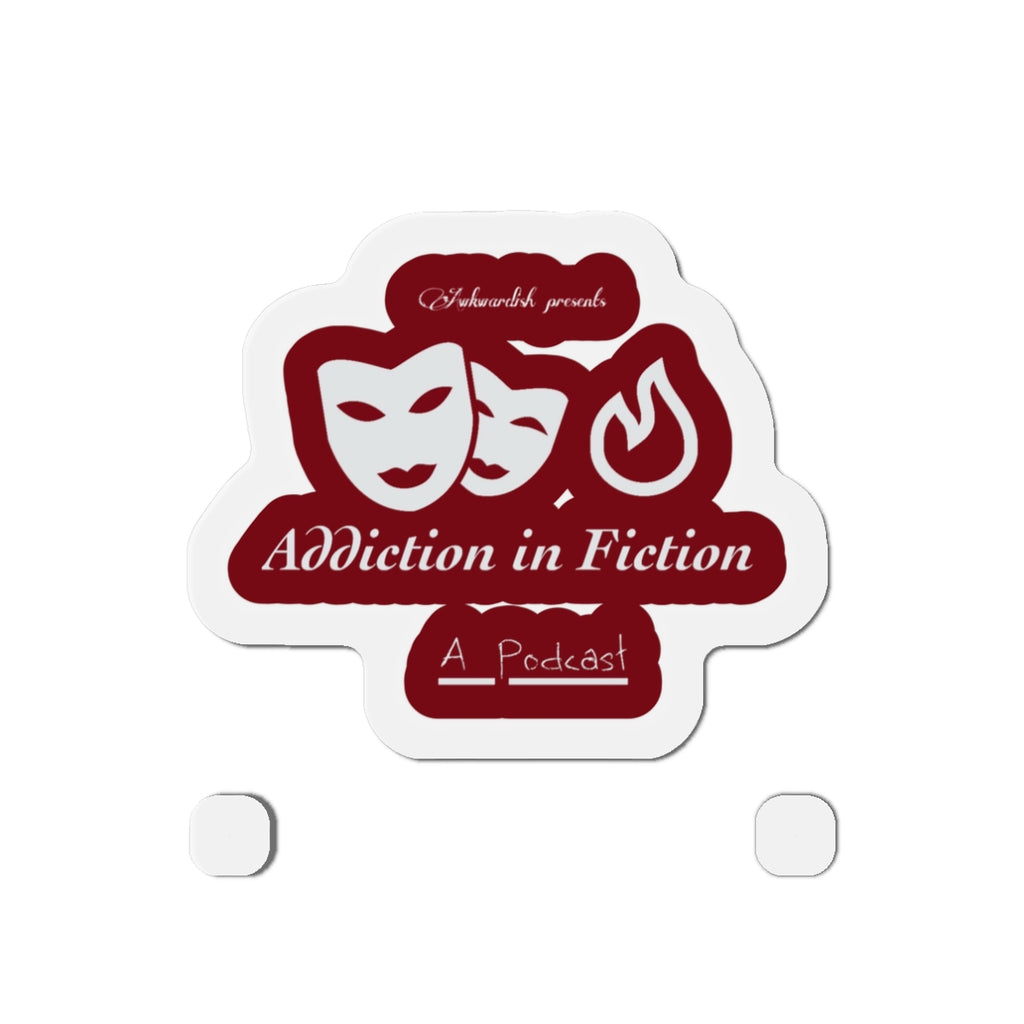 Addiction in Fiction Die-Cut Magnet, Creative Kitchen Decor, Podcast Merchandise, Fun Gift for Readers, Literary Gifts