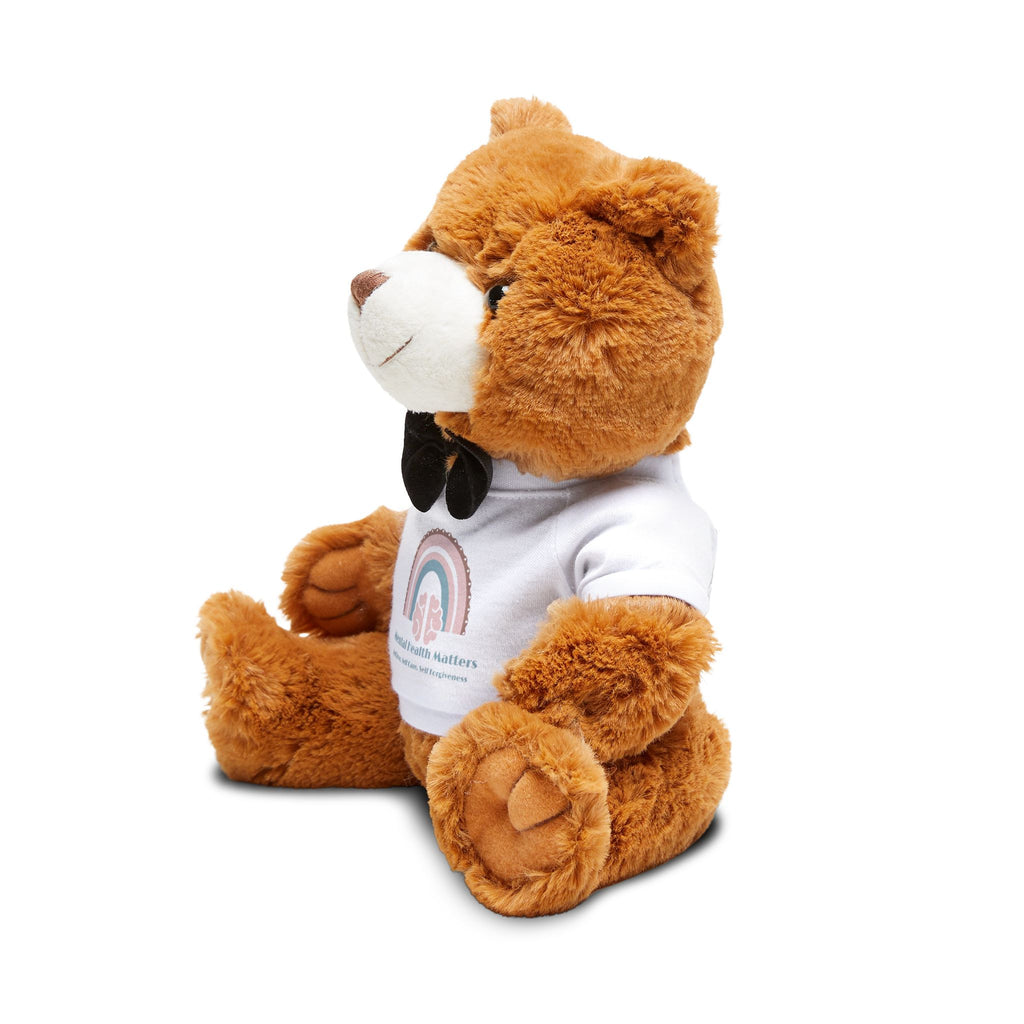 Adorable Mental Health Matters (v2) Teddy Bear with T-Shirt | Gifts for Kids, Comfort Toys, Birthday Presents, Home Decor, Cute Collectibles