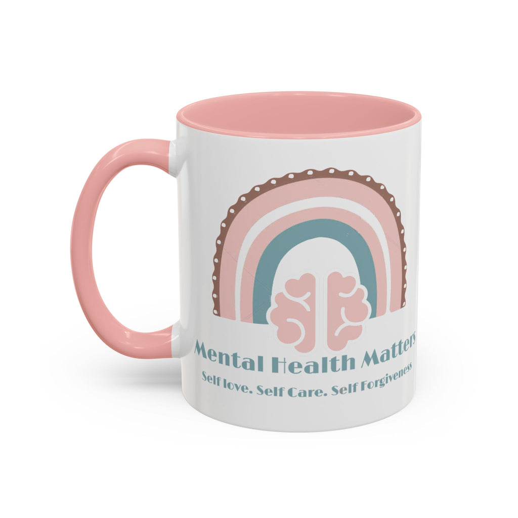 Mental Health Matters V2. Coffee Mug - Self Care, Inspirational Gift, Rainbow Design, Tea Lover's Accessory, Wellness Reminder