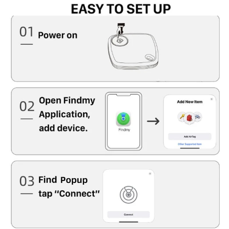 F2 Smart Airtag GPS Positioning Anti-Lost Device For iPhone iPad iOS Find My App Bluetooth Tracker Keys/Pets/Kids Locator Finder