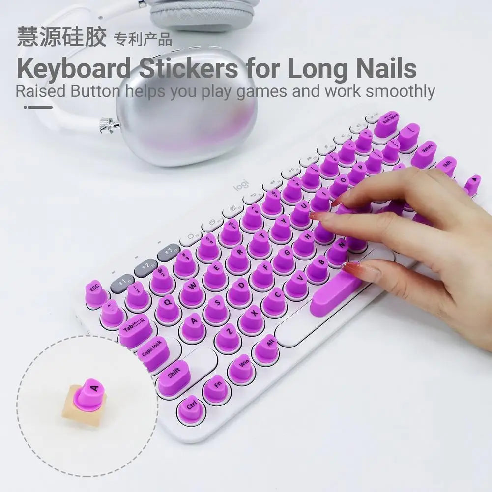 Silicone Laptop Keyboard Film Long Nails Convenient Artifact Typing Available On Nails Key Protects Caps Manicure Press K7N0