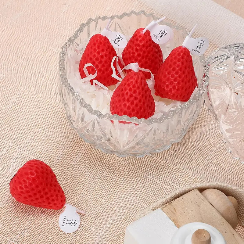 Cute Strawberry Decorative Candles for Parties and Gifts