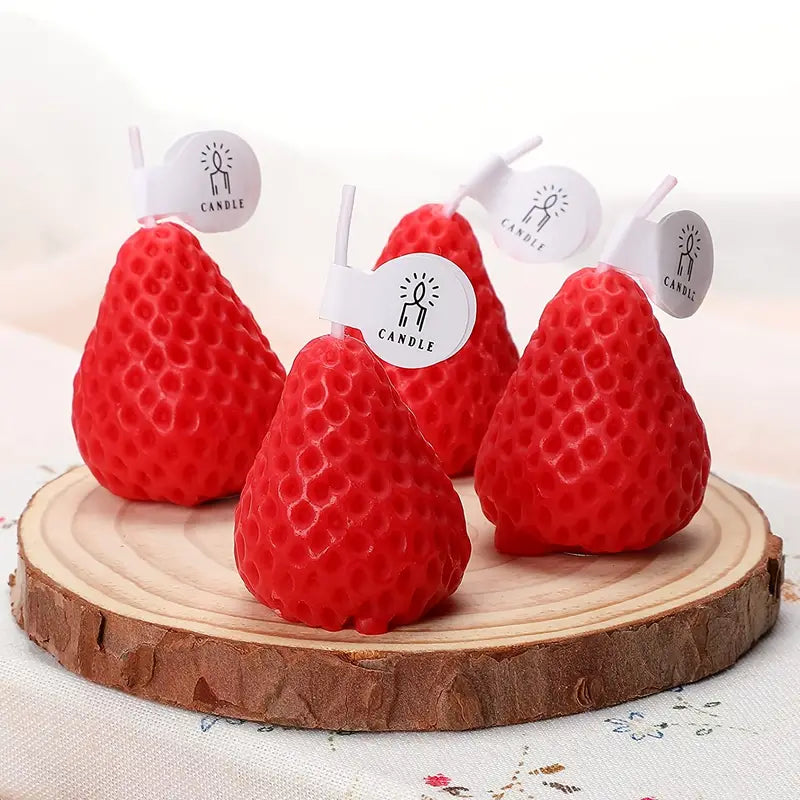 Cute Strawberry Decorative Candles for Parties and Gifts