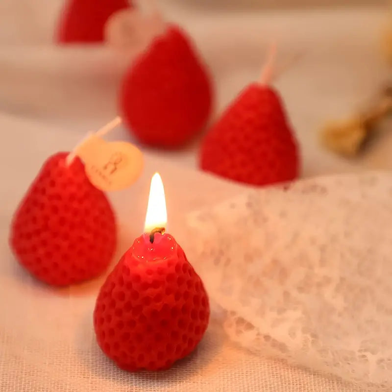 Cute Strawberry Decorative Candles for Parties and Gifts