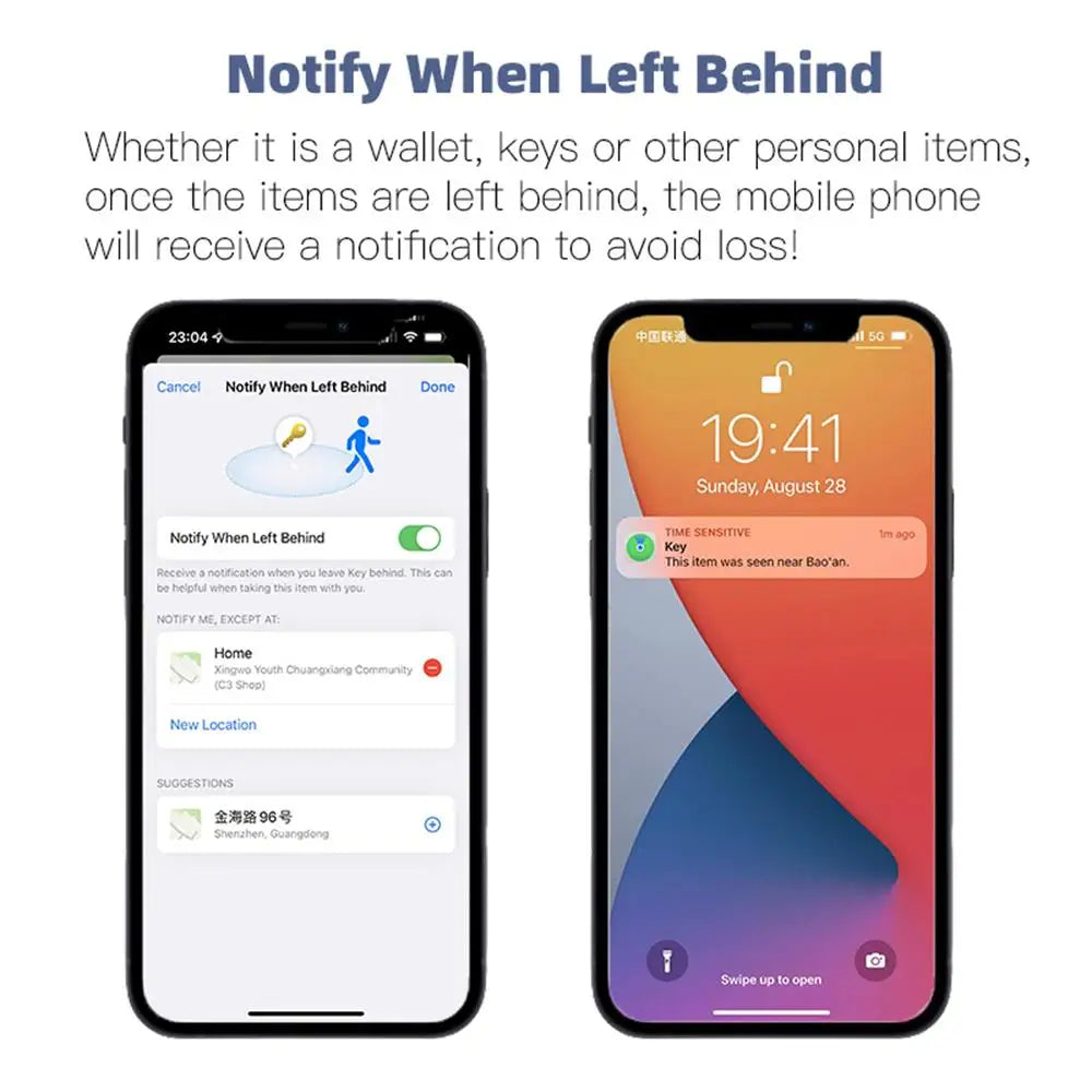 F2 Smart Airtag GPS Positioning Anti-Lost Device For iPhone iPad iOS Find My App Bluetooth Tracker Keys/Pets/Kids Locator Finder