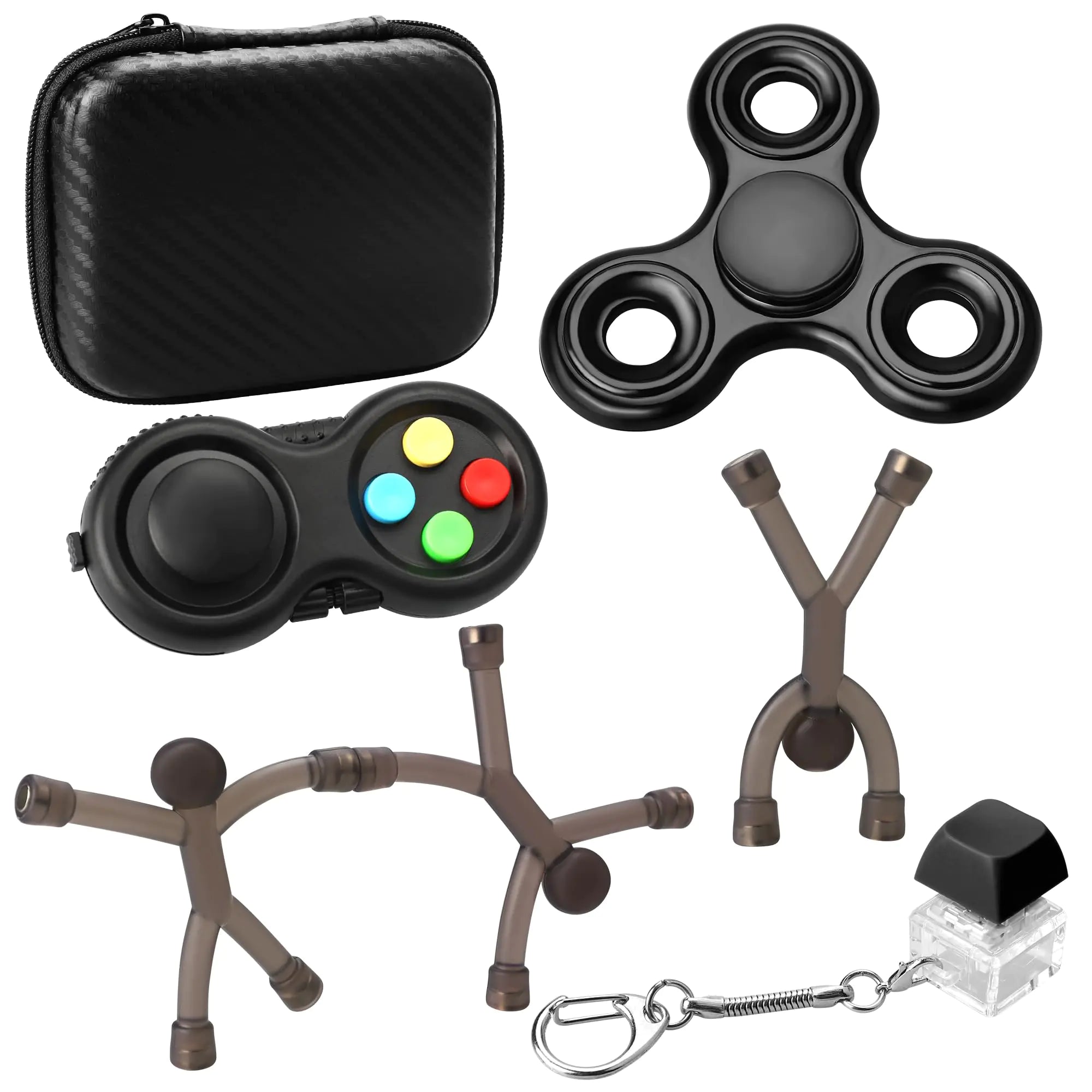 Kryfa Fidget Toys for Kids 8-12 Fidgets for Adults Fidgets for Teens Fidget Toys Adults Anxiety Black Fidget Toy (Black)